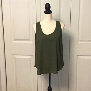 J. Crew Green Asymmetrical Relaxed Tank Top
